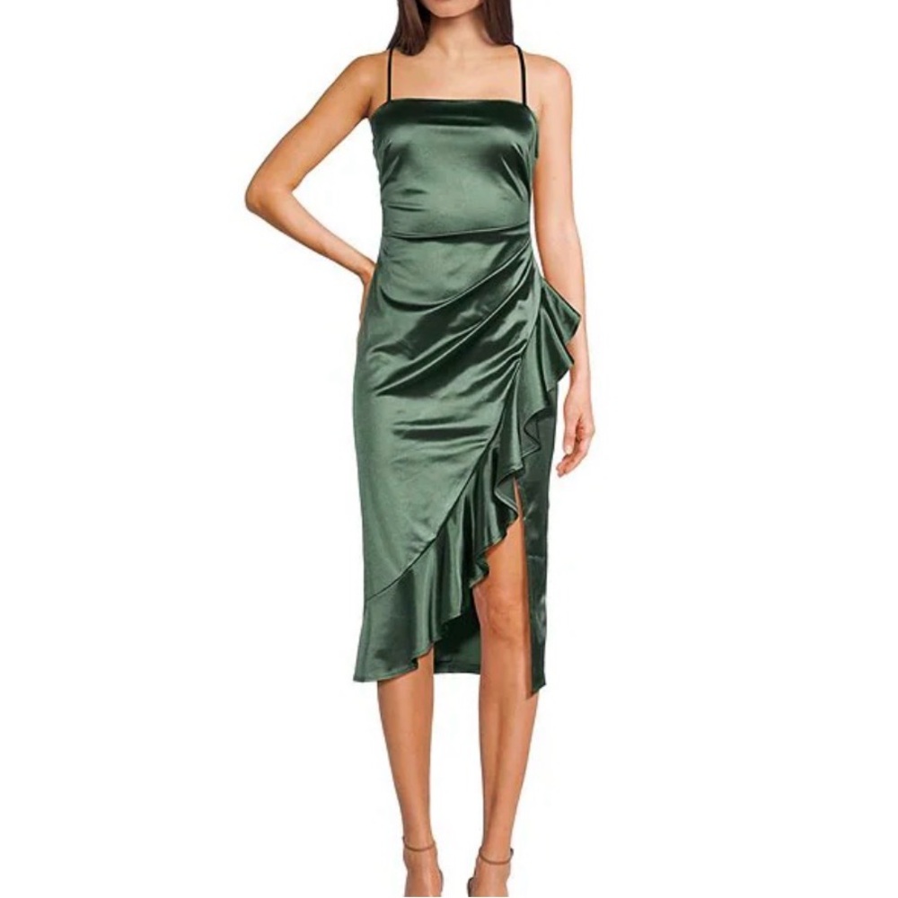 Inspired Hearts Asymmetrical Green Dress
